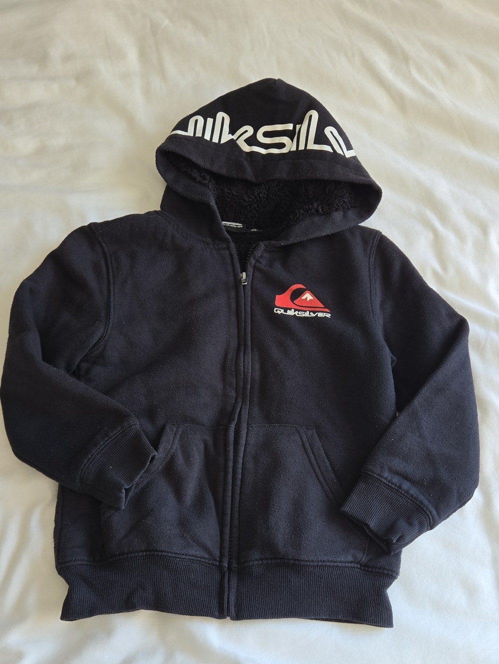 Quiksilver Youth Kids Black Hooded Zip Sweatshirt